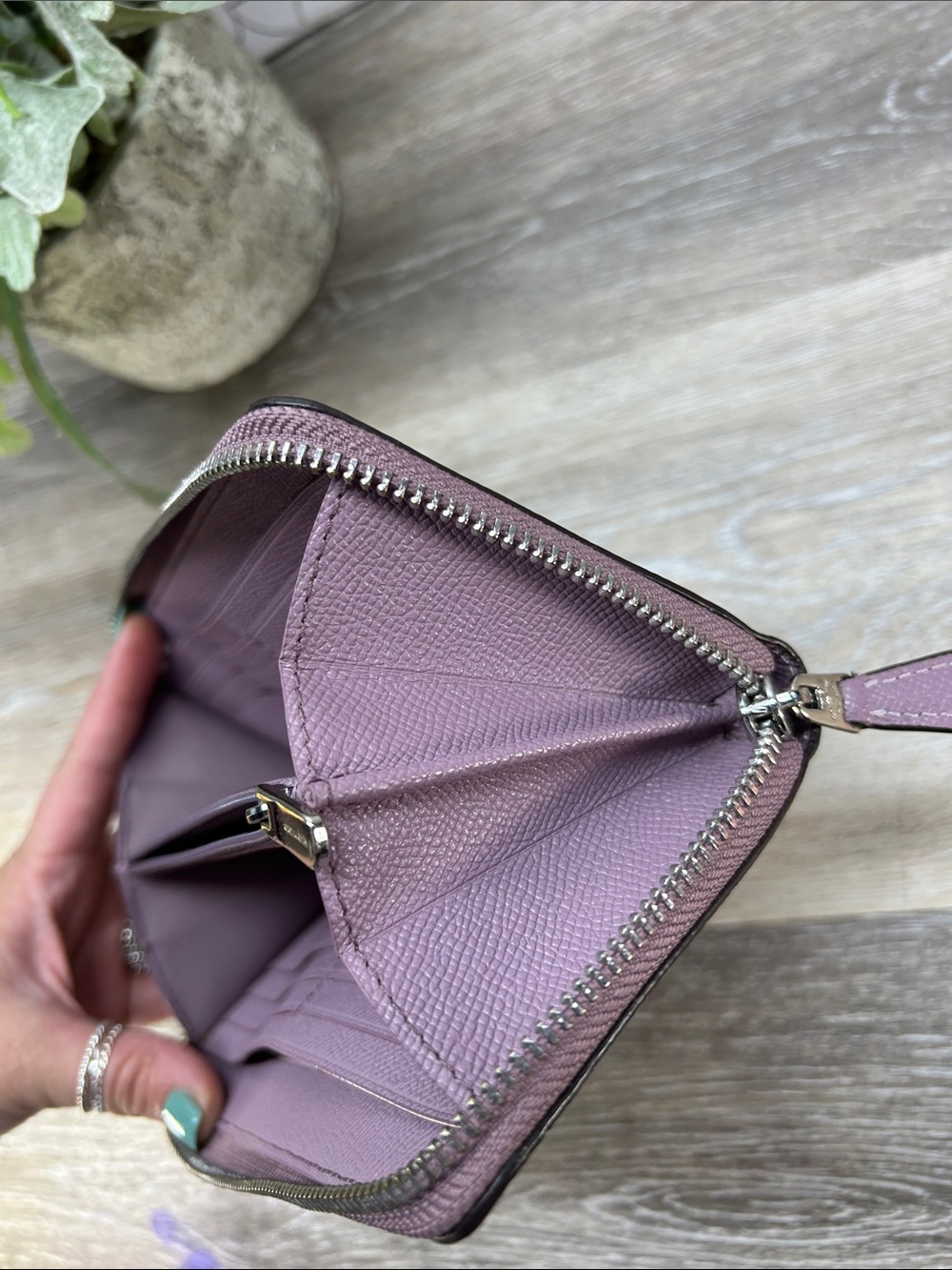 Coach Pink Leather Zip Wallet - Picture 8 of 9